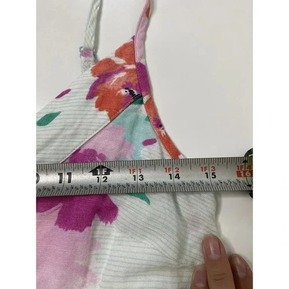 Joules Zoey Sleeveless Midi Dress Aqua Stripe Multicolor Floral Size US 6 - Picture 7 of 9
